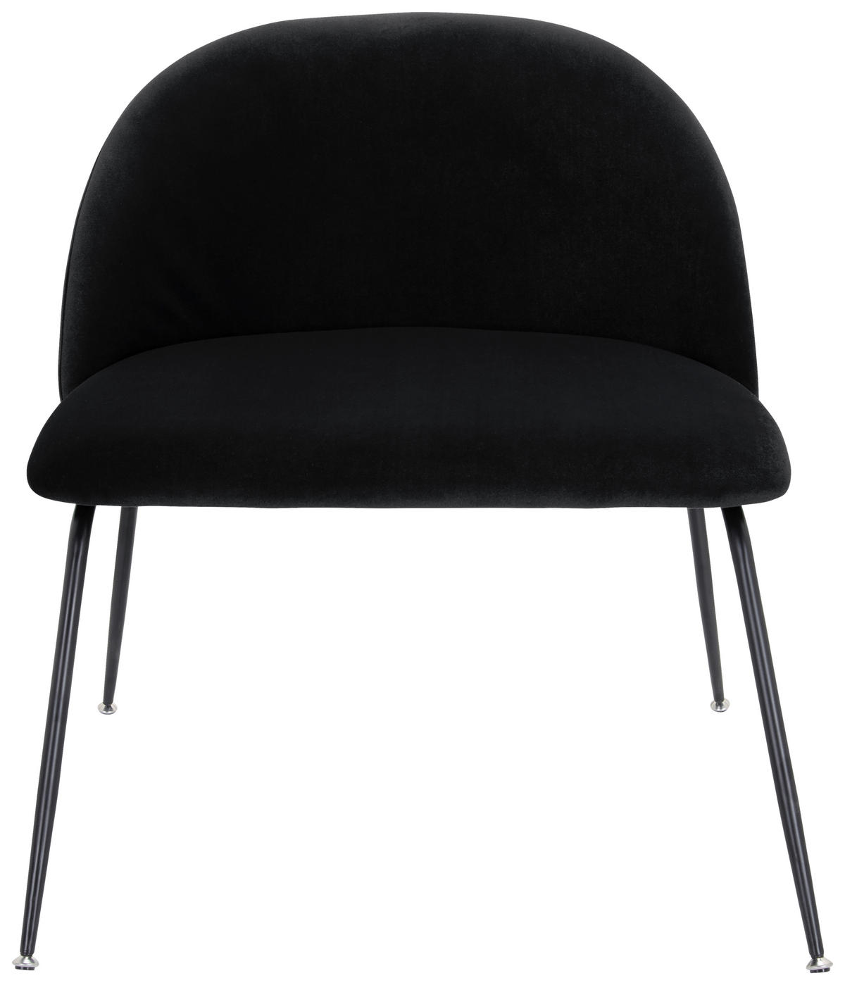 STUHL Samt Schwarz  - Schwarz, Basics, Textil/Metall (72/80/65cm) - MID.YOU