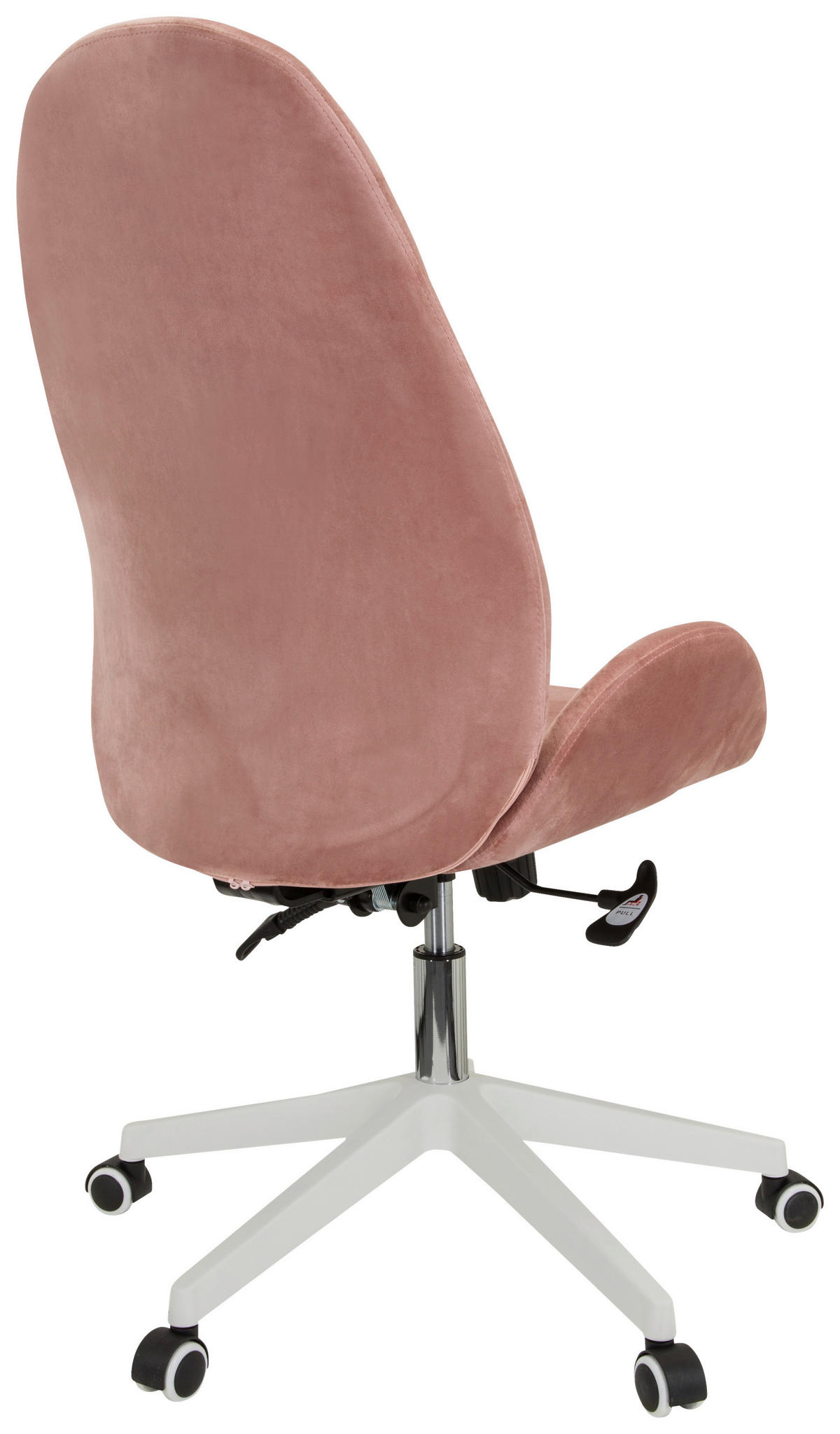 OTOČNÁ ŽIDLE, samet, růžová - bílá/růžová, Basics, textil/plast (56/104/58cm) - MID.YOU