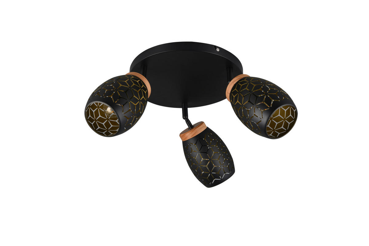 DECKENSTRAHLER 58/27 cm   - Goldfarben/Schwarz, Trend, Holz/Metall (58/27cm)