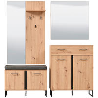 GARDEROBE 4-teilig  in 180/194,5/35 cm  - Schwarz/Eiche Artisan, Basics, Holzwerkstoff (180/194,5/35cm) - Carryhome