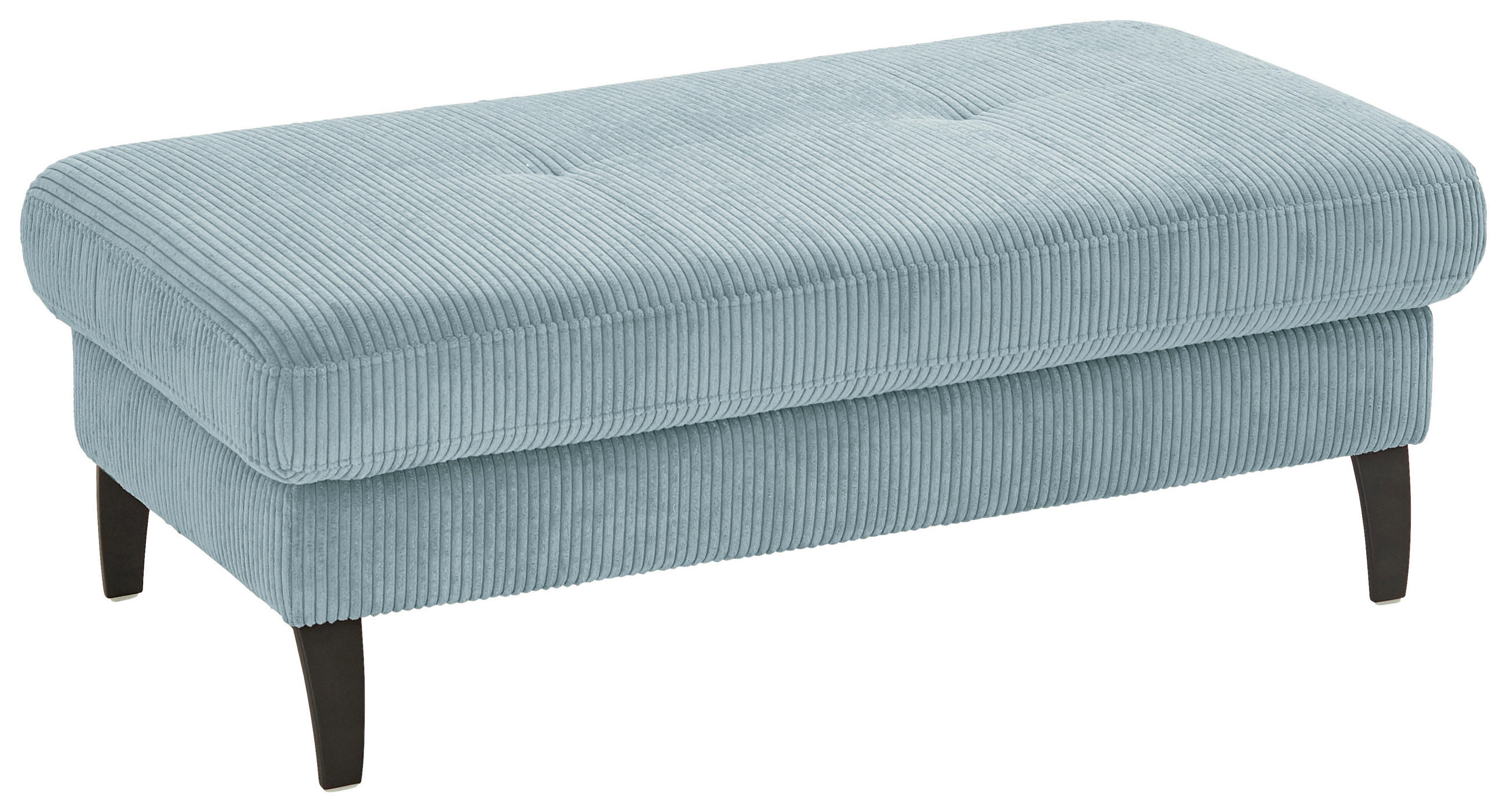 HOCKER in Textil Hellblau  - Schwarz/Hellblau, Modern, Textil/Metall (130/45/67cm) - Beldomo Style