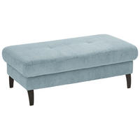 HOCKER in Textil Hellblau  - Schwarz/Hellblau, Modern, Textil/Metall (130/45/67cm) - Beldomo Style