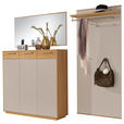 GARDEROBE 3-teilig  in 220/195/37 cm  - Taupe/Eichefarben, Design, Holz/Holzwerkstoff (220/195/37cm) - Novel