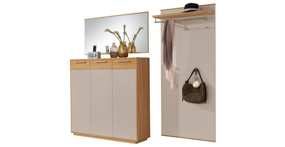 GARDEROBE 3-teilig  in 220/195/37 cm  - Taupe/Eichefarben, Design, Holz/Holzwerkstoff (220/195/37cm) - Novel