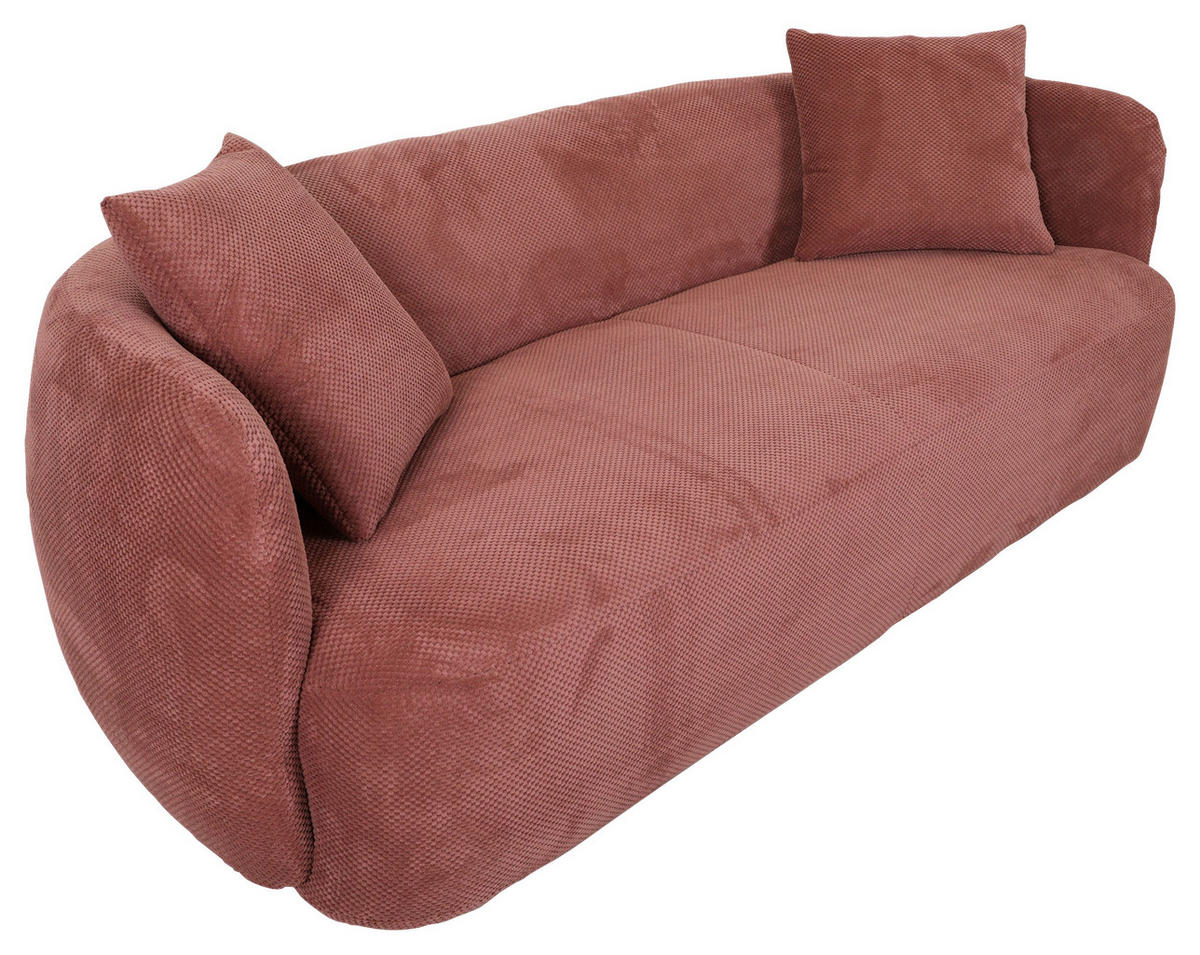 BIGSOFA Flachgewebe Rostfarben  - Rostfarben/Schwarz, KONVENTIONELL, Kunststoff/Textil (228/73/103cm) - Ambia Home