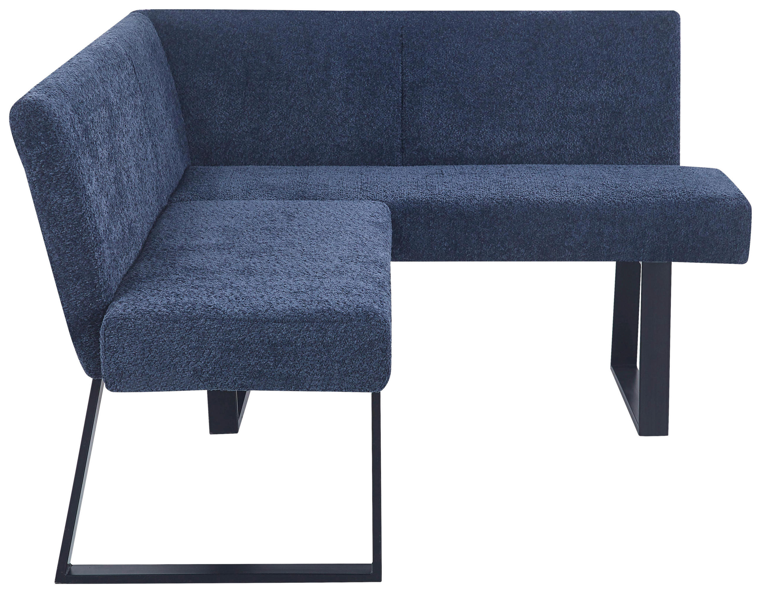 ECKBANK 160/130 cm Leinenoptik Dunkelblau   - Schwarz/Dunkelblau, KONVENTIONELL, Textil/Metall (160/130cm) - MID.YOU
