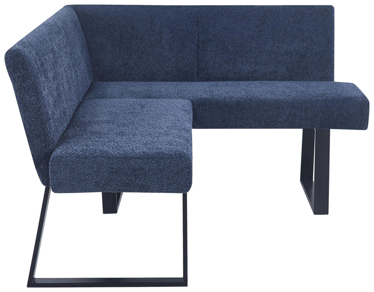 ECKBANK 160/130 cm Leinenoptik Dunkelblau   - Schwarz/Dunkelblau, KONVENTIONELL, Textil/Metall (160/130cm) - MID.YOU