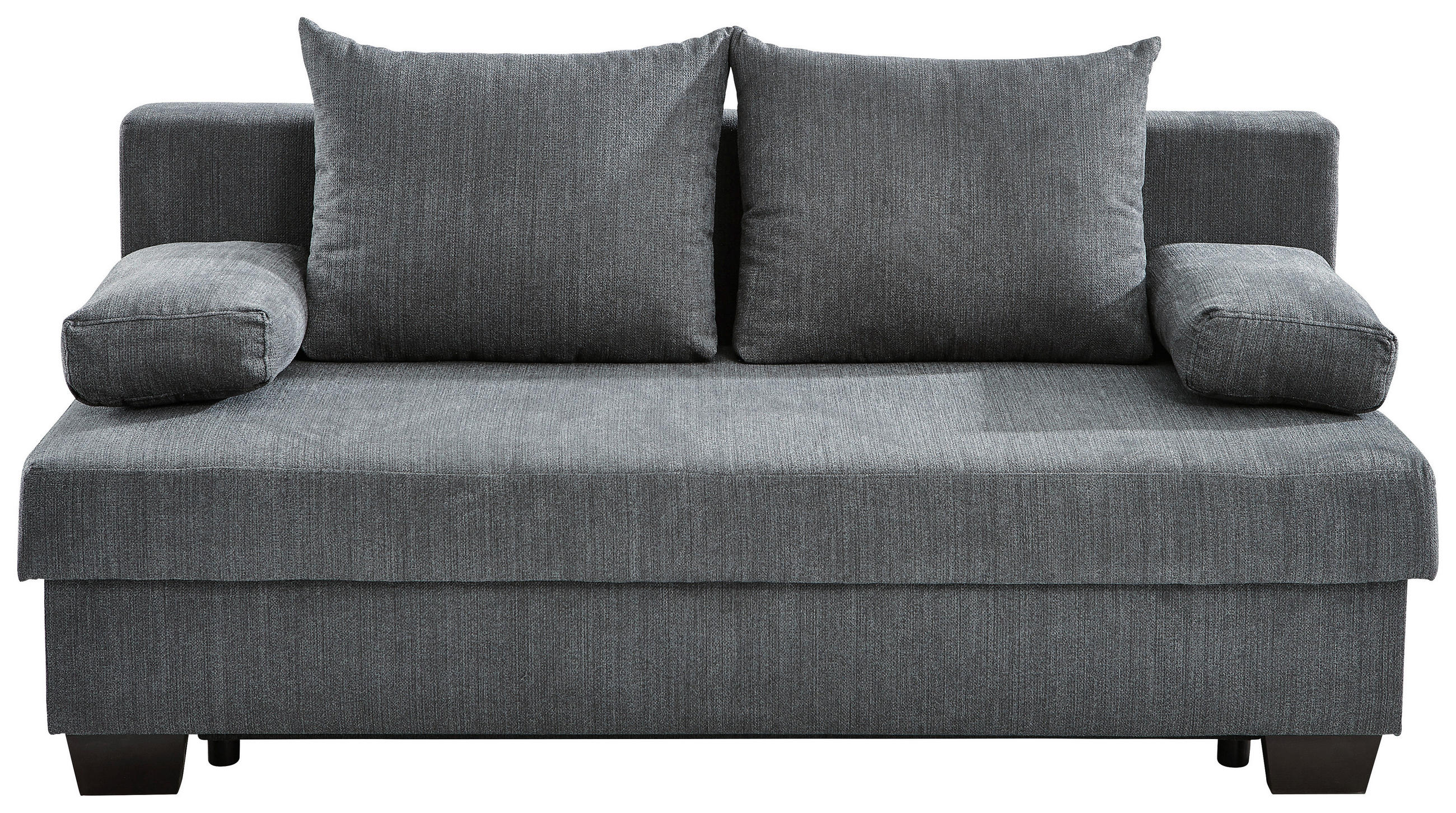 SCHLAFSOFA  mit Stoffauswahl, Schlafen auf Sitzhöhe, Rücken echt Flachgewebe Dunkelgrau  - Dunkelgrau, KONVENTIONELL, Holz/Textil (200/88/102cm) - Xora