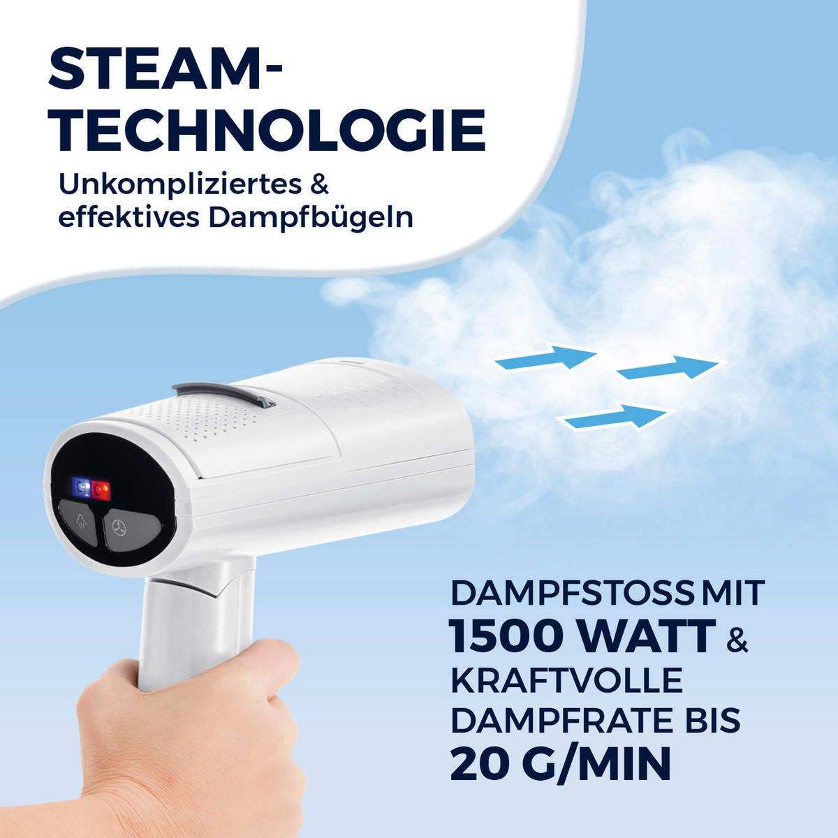 DAMPFBÜRSTE AeroTech 4000  - Weiß, Basics, Kunststoff (24,5/11/14,5cm) - CLEANMAXX