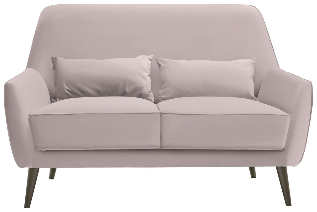 2-SITZER-SOFA in Mikrofaser Naturfarben  - Schwarz/Naturfarben, Trend, Holz/Textil (135/86/80cm) - Carryhome