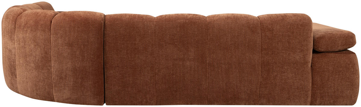 ECKSOFA Mojo Rostfarben gerippt Armteilverstellung  - Rostfarben, Design, Textil (310/230cm) - Livetastic