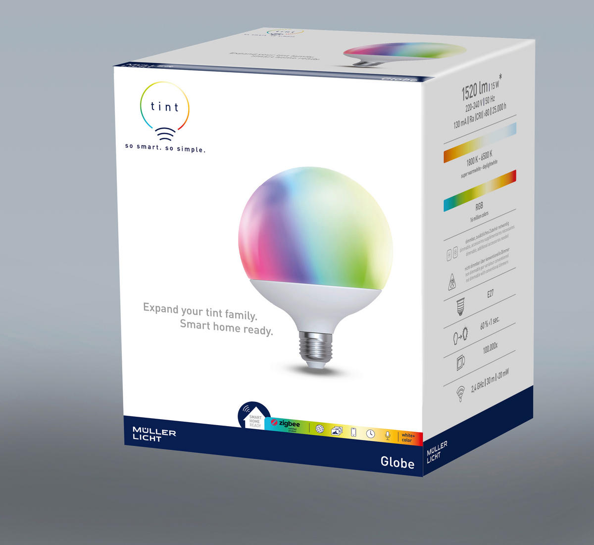 LED-LEUCHTMITTEL   E27  - Multicolor/Weiß, Basics, Glas (12/15,8/12cm) - Tint
