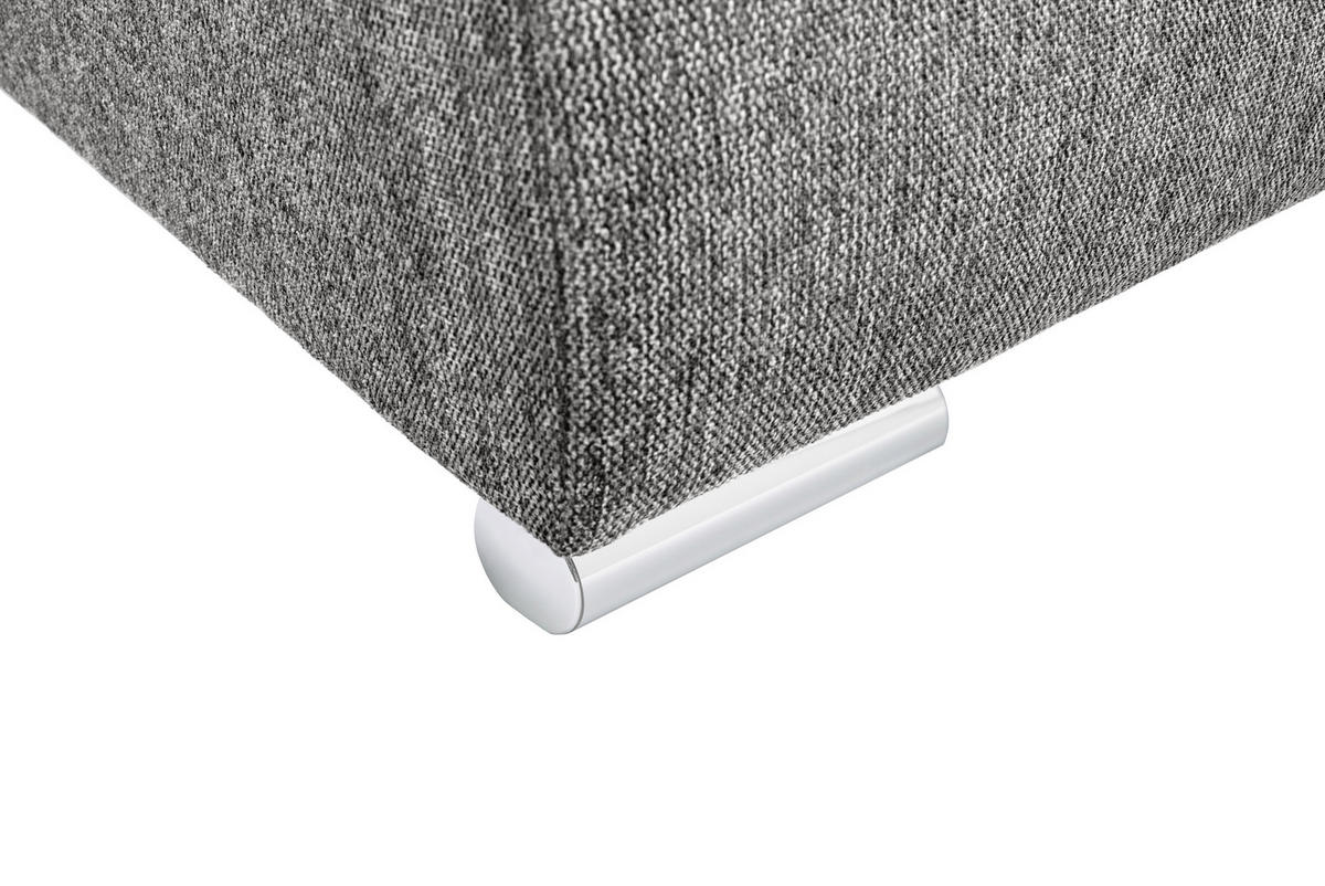 ECKSOFA in Mikrofaser Grau  - Chromfarben/Grau, Modern, Kunststoff/Textil (276/193cm) - Hom`in