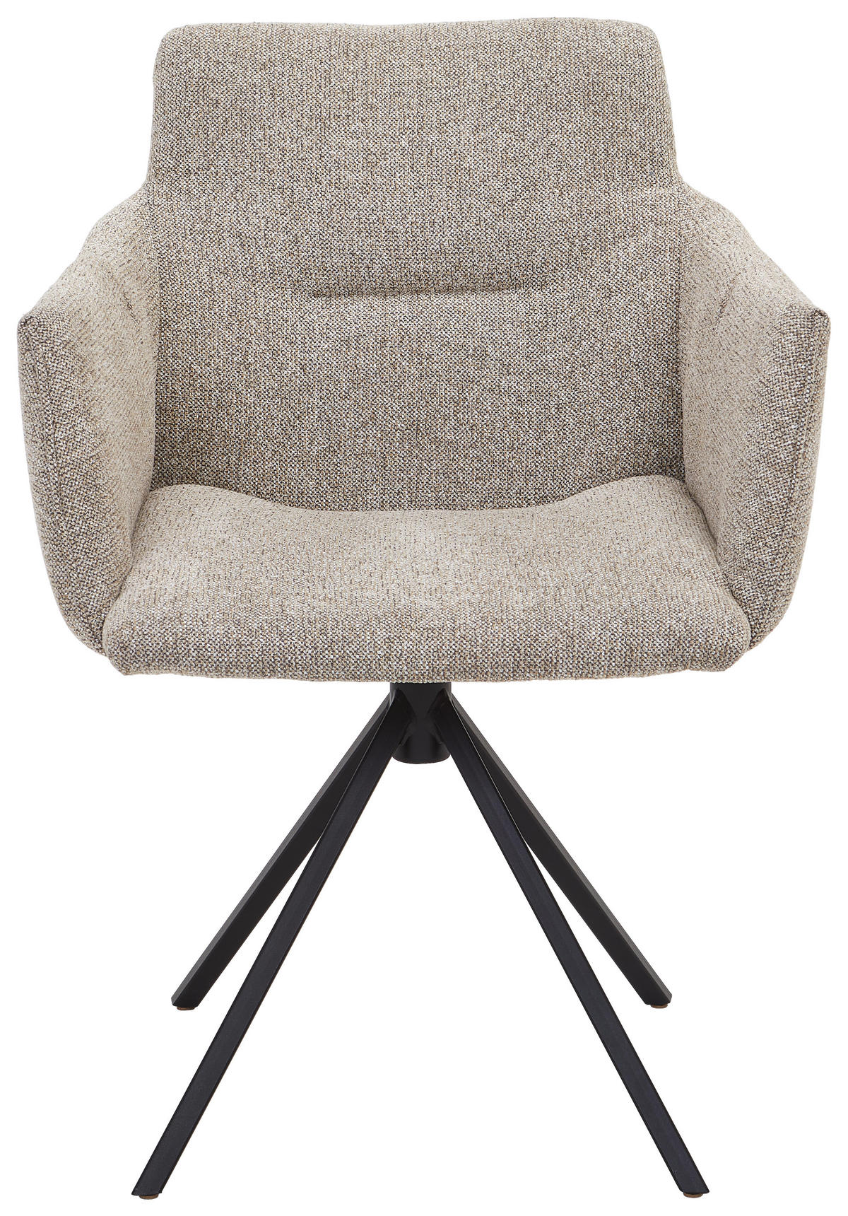 ARMLEHNSTUHL  in Chenille  - Beige/Schwarz, Design, Textil/Metall (62/88/62cm) - Musterring