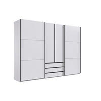 SCHWEBETÜRENSCHRANK  in Weiß  - Schwarz/Weiß, MODERN, Holzwerkstoff/Metall (300/216/65cm) - P & B