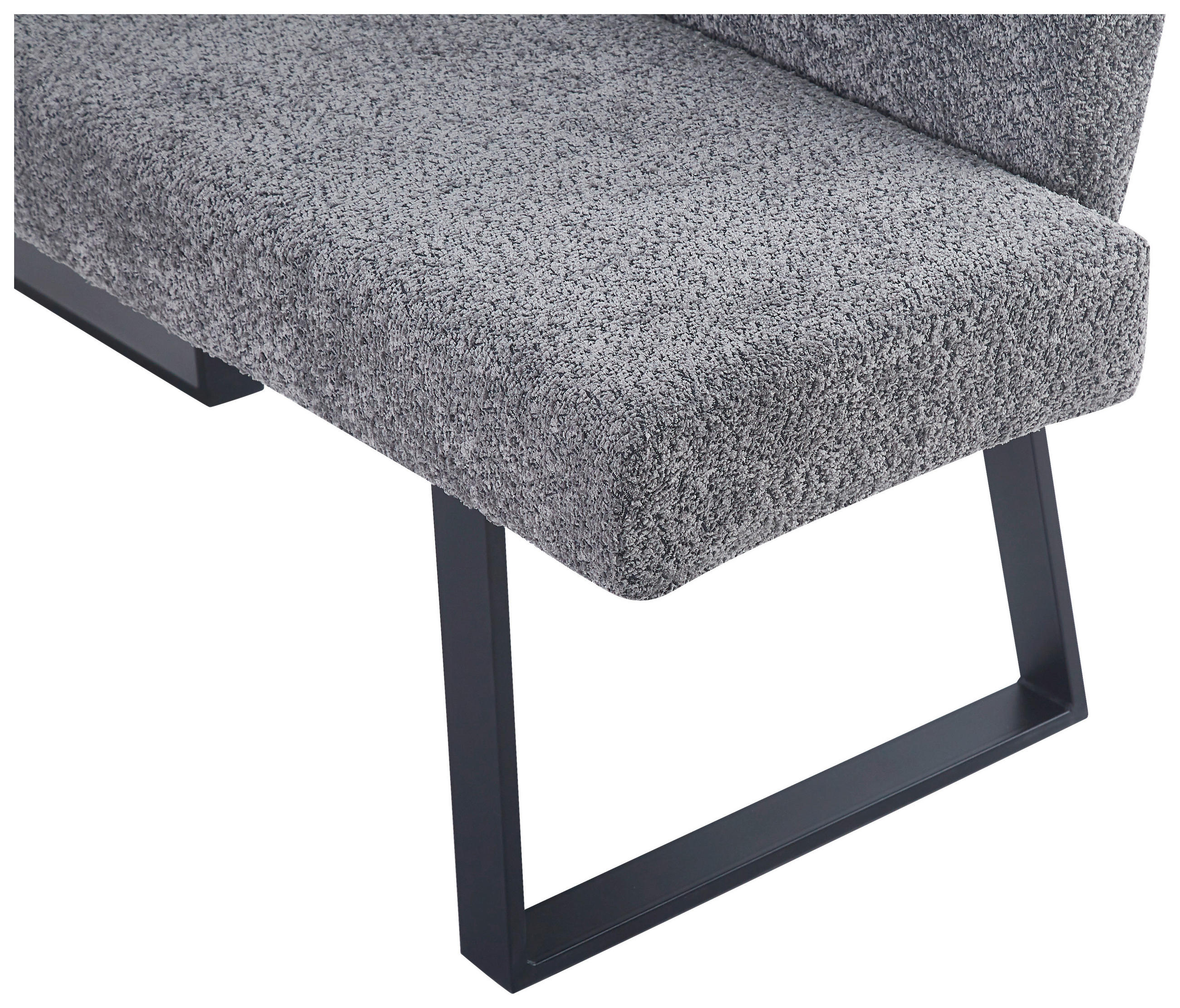 ECKBANK 160/130 cm  in Grau  - Schwarz/Grau, KONVENTIONELL, Textil/Metall (160/130cm) - MID.YOU