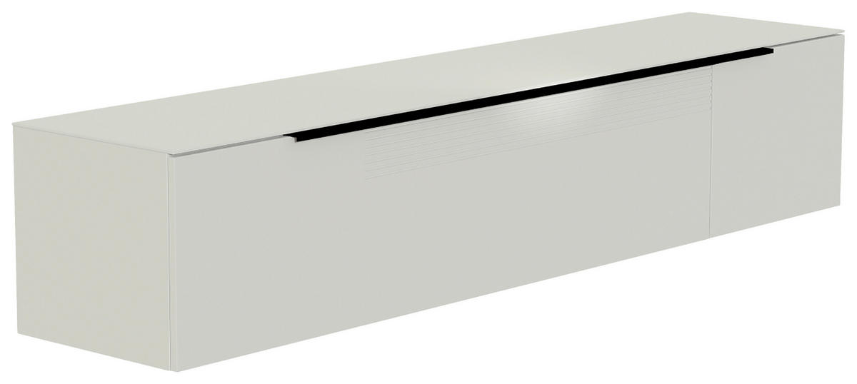 LOWBOARD 210/41/45 cm  - Weiss/Schwarz, Design, Glas/Holzwerkstoff (210/41/45cm) - Moderano