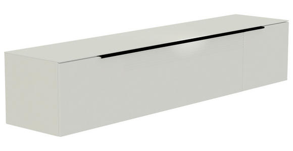 LOWBOARD  210/41/45 cm  Beimöbel erhältlich, hängend, Abdeckplatte aus Glas  - Schwarz/Weiß, Design, Glas/Holzwerkstoff (210/41/45cm) - Moderano