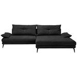 ECKSOFA in Flachgewebe Schwarz  - Schwarz, KONVENTIONELL, Textil/Metall (294/176cm) - Carryhome