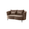 2-SITZER-SOFA Velours Hellbraun  - Hellbraun/Schwarz, MODERN, Textil/Metall (179/85/101cm) - Livetastic