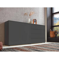 SIDEBOARD Mailand Set 3  in 158/73/33 cm  - Anthrazit/Schwarz, MODERN, Holzwerkstoff/Kunststoff (158/73/33cm) - MID.YOU