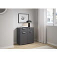 KOMMODE  in 80/81/42 cm  - Chromfarben/Dunkelgrau, Design, Holzwerkstoff/Metall (80/81/42cm) - Carryhome