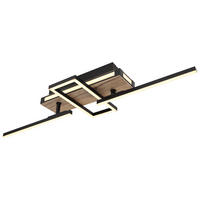LED-DECKENLEUCHTE 30 W    68/46/12 cm  - Dunkelbraun/Opal, Design, Holzwerkstoff/Kunststoff (68/46/12cm) - Globo
