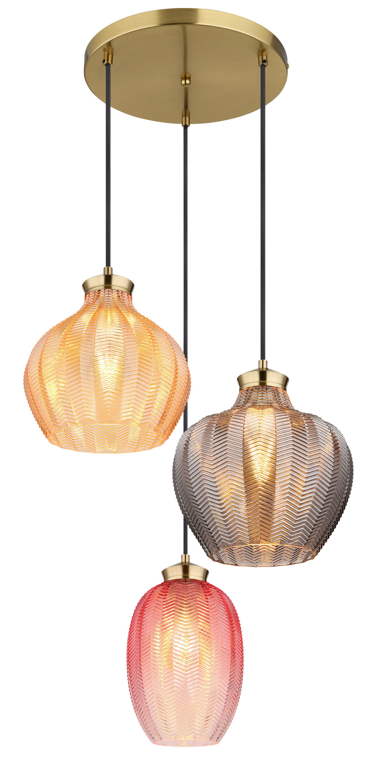 HÄNGELEUCHTE 45/120 cm  - Goldfarben/Multicolor, Basics, Glas/Metall (45/120cm) - Globo