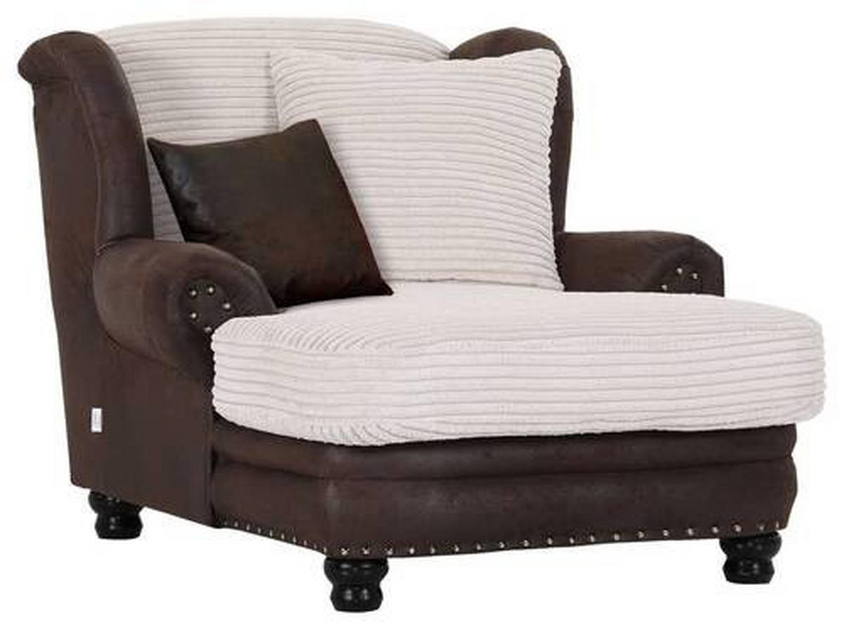 CHESTERFIELD-SESSEL - Dunkelbraun/Creme, ROMANTIK / LANDHAUS, Textil (125/100/140cm) - Landscape