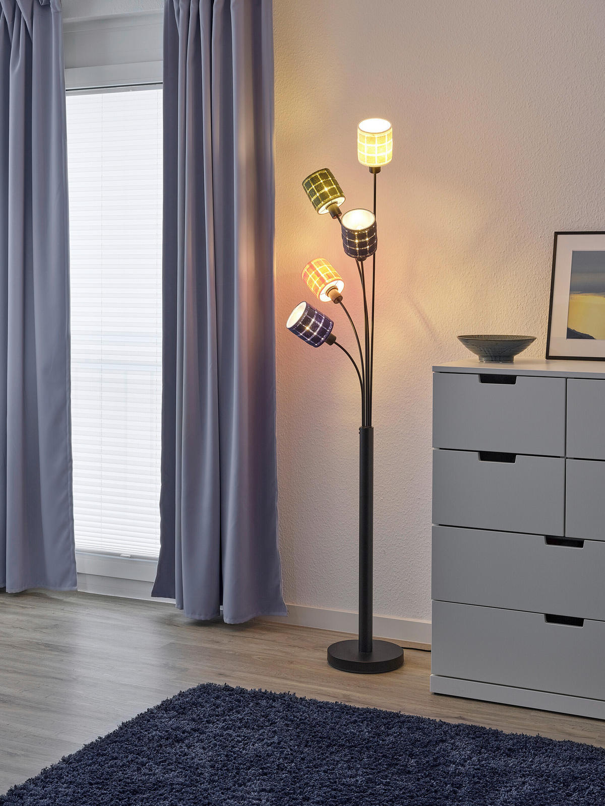 STEHLEUCHTE 50.5/173 cm    - Multicolor, Basics, Naturmaterialien/Metall (50.5/173cm) - Osram
