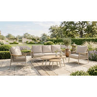 GARTENSET 5-teilig Aluminium 5-teilig  - Sandfarben/Beige, MODERN, Kunststoff/Textil - Gardenson