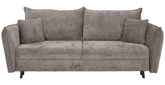 SCHLAFSOFA  in Chenille Greige  - Greige/Schwarz, KONVENTIONELL, Holz/Textil (238/99/108cm) - Carryhome