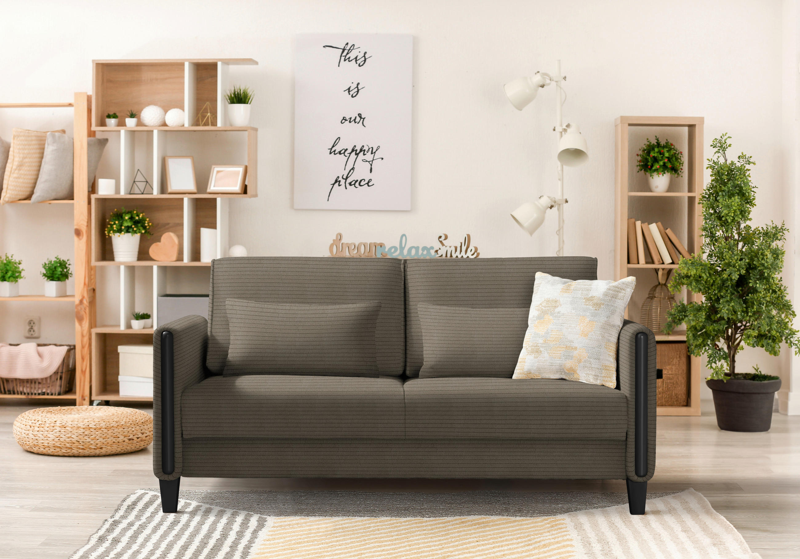 SCHLAFSOFA in Holz, Textil Braun, Schwarz  - Schwarz/Braun, Design, Holz/Textil (174/88/104cm) - Niels Andersson