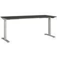 SCHREIBTISCH 180/80/72-118 cm  in Graphitfarben, Silberfarben  - Silberfarben/Graphitfarben, MODERN, Holzwerkstoff/Metall (180/80/72-118cm) - Novel