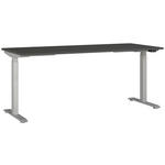 SCHREIBTISCH 180/80/72-118 cm  in Graphitfarben, Silberfarben  - Silberfarben/Graphitfarben, MODERN, Holzwerkstoff/Metall (180/80/72-118cm) - Novel