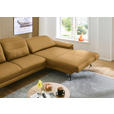 ECKSOFA in Echtleder Currygelb  - Currygelb/Schwarz, Design, Leder/Metall (332/193cm) - Dieter Knoll