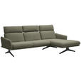 ECKSOFA in Flachgewebe Greige  259/152 cm  - Greige/Schwarz, Design, Textil/Metall (259/152cm) - Dieter Knoll