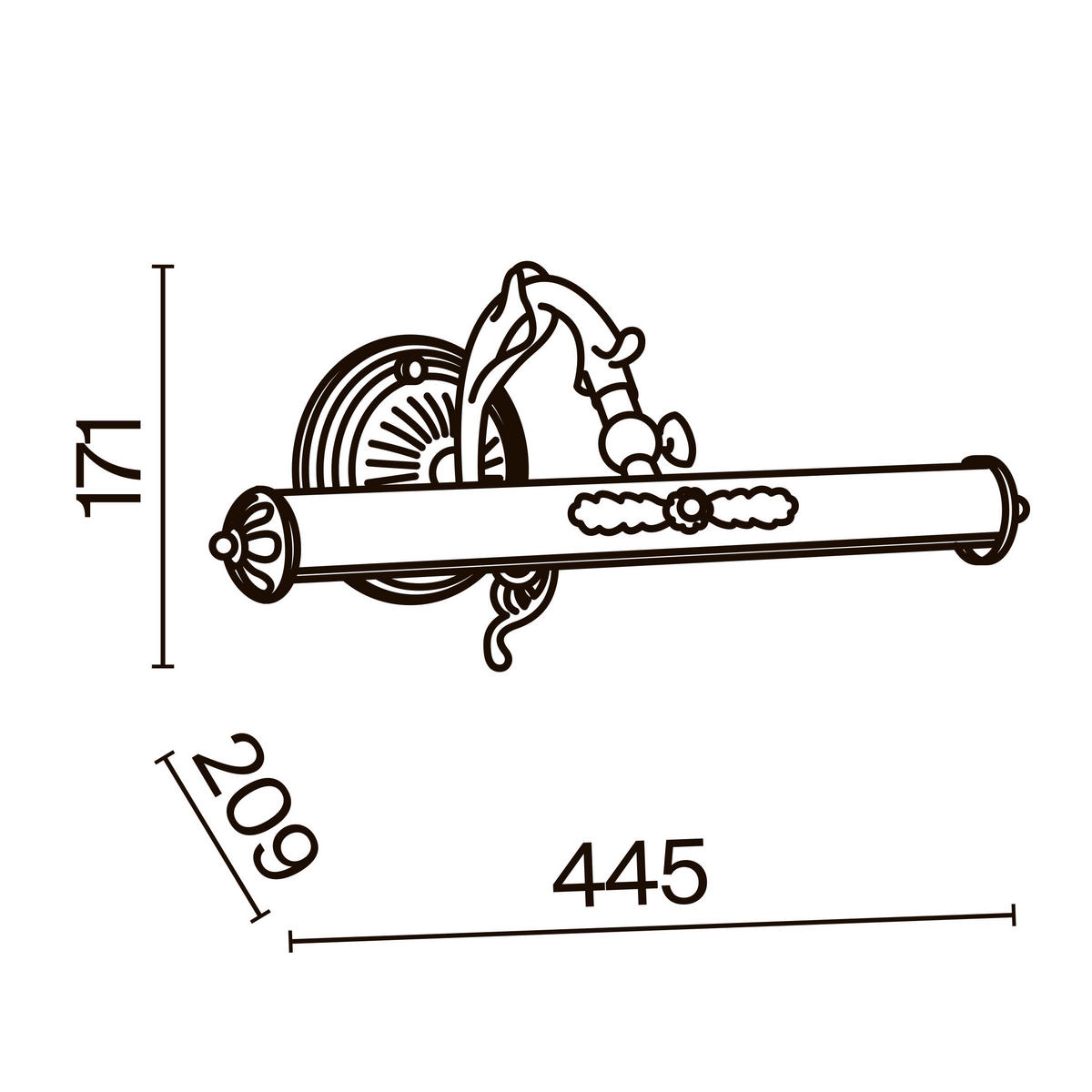 SPIEGELLEUCHTE - Bronzefarben, Trend, Metall (44,5/17,1/20,9cm) - MAYTONI
