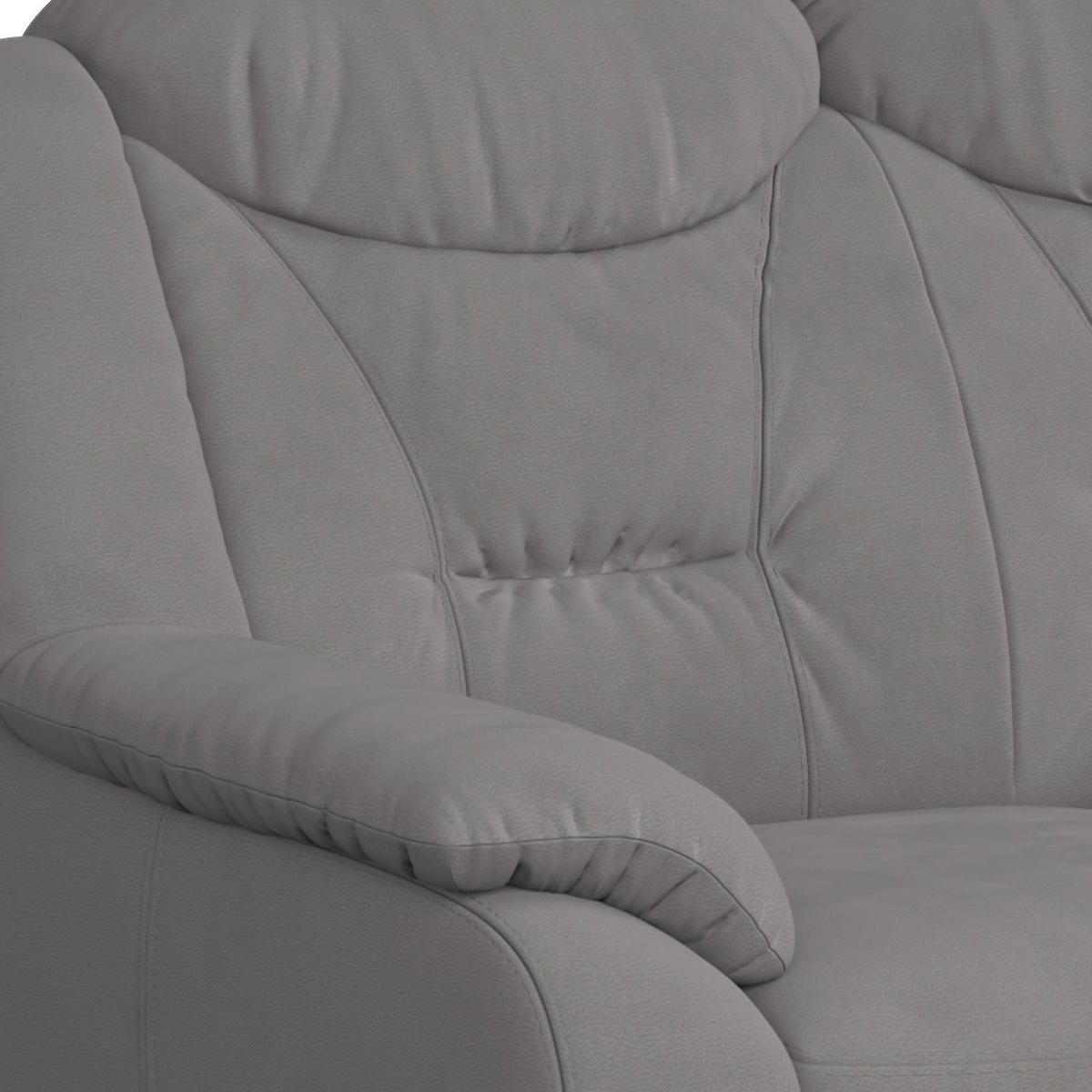 3-SITZER-SOFA in Mikrofaser Hellgrau  - Hellgrau/Schwarz, Basics, Kunststoff/Textil (189/99/99cm) - MID.YOU