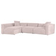 ECKSOFA Rosa Chenille Zierkissen, Rücken echt  - Creme/Schwarz, MODERN, Kunststoff/Textil (239/317cm) - Carryhome