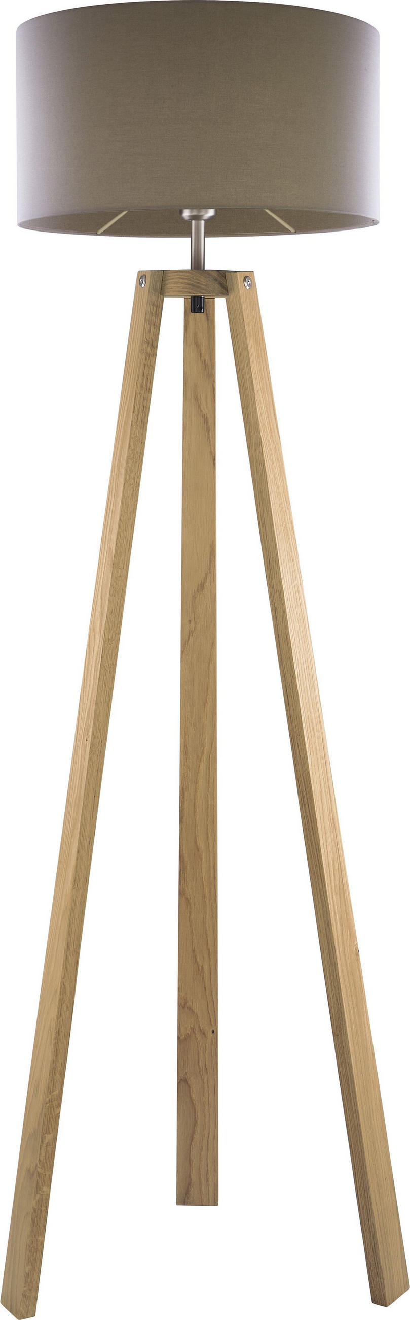 STEHLEUCHTE 50/157 cm    - Braun, Natur, Holz/Textil (50/157cm) - Herzblut