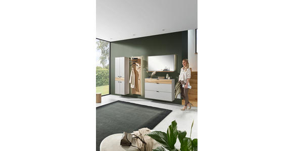 GARDEROBE 4-teilig  in 265,7/205,5/37,1 cm  - Wildeiche/Grau, Design, Glas/Holz (265,7/205,5/37,1cm) - Dieter Knoll