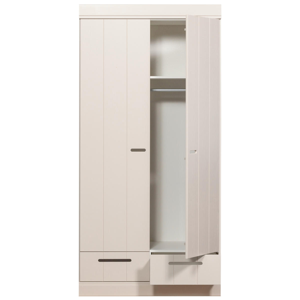 DREHTÜRENSCHRANK 94/195/53 cm,  in Grau, 2-türig  - Grau, Basics, Holz (94/195/53cm) - MID.YOU