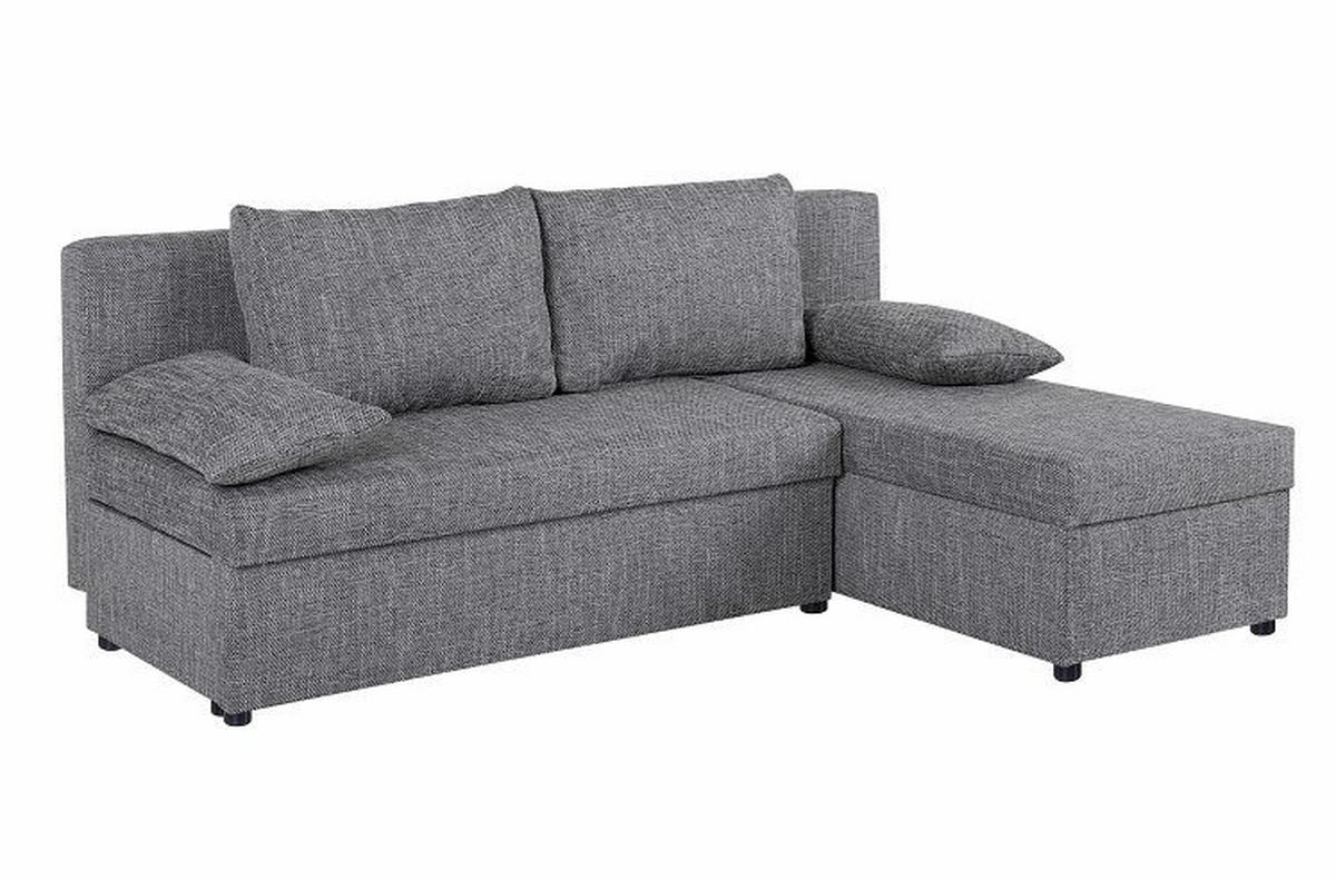 ECKSOFA Grau Webstoff  - Schwarz/Grau, Design, Kunststoff/Textil (195/147cm) - P & B
