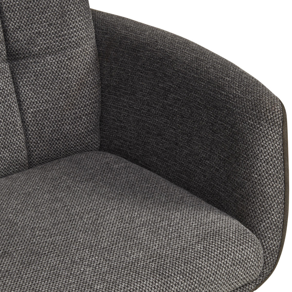 ARMLEHNSTUHL  in Eisen Leinenoptik  - Schwarz/Grau, KONVENTIONELL, Holz/Textil (60/93/66cm) - MID.YOU