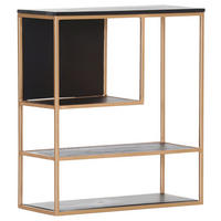 REGAL  70/80/30 cm Schwarz, Goldfarben  - Goldfarben/Schwarz, Design, Holz/Metall (70/80/30cm) - Lomoco