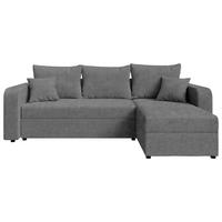 ECKSOFA Dunkelgrau Cord  - Dunkelgrau/Schwarz, KONVENTIONELL, Kunststoff/Textil (140/240cm) - Carryhome