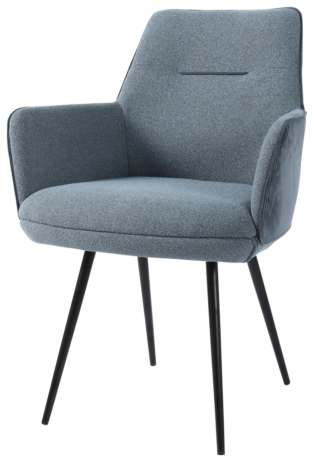 STOLICA S NASLONOM ZA RUKE  plava  metal, tekstil      - plava/crna, Design, metal/tekstil (60/86/62cm)