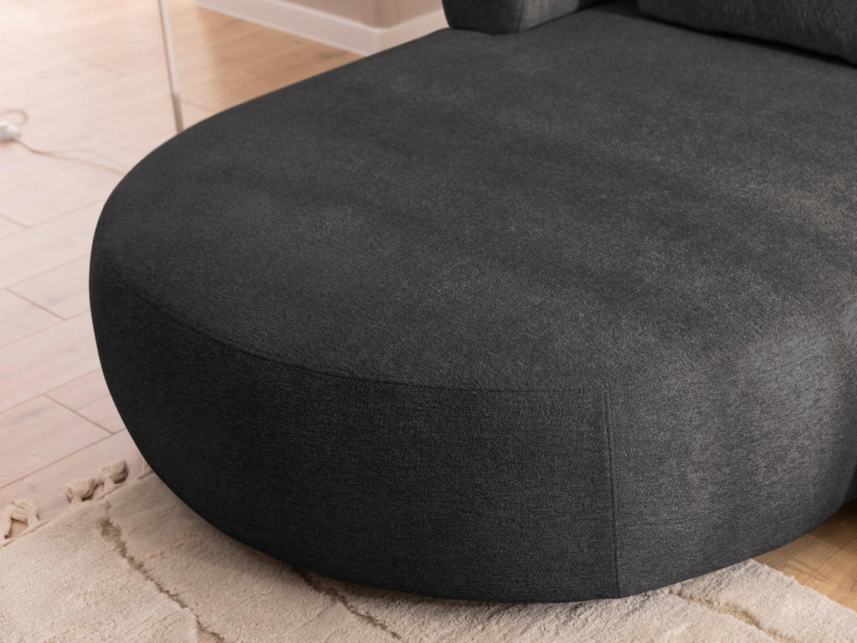 XXL-SESSEL Chenille Schwarz    - Schwarz, Design, Kunststoff/Textil (122/76/156cm) - Livetastic