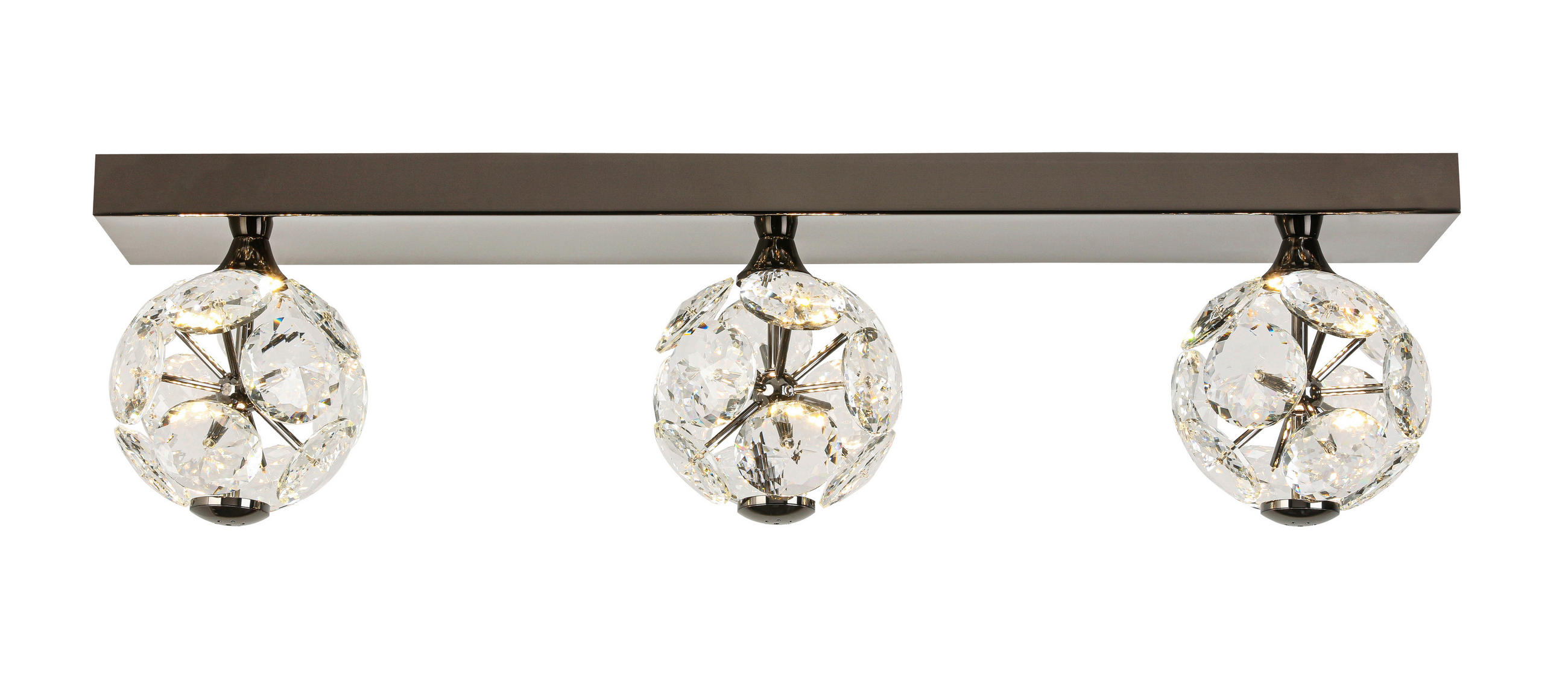 LED MENNYEZETI LÁMPA - krómszínű, Trend, Üveg/fém (76cm) - Ambiente